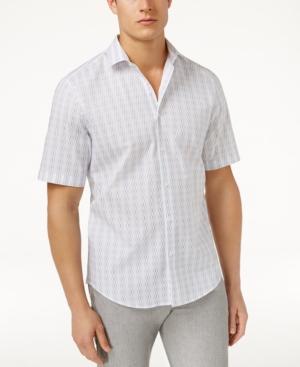 Alfani Men's Vertical Dash-pattern Cotton Shirt, Only At Macy's