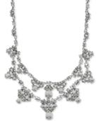 Givenchy Silver-tone Multi-crystal Layer Collar Necklace