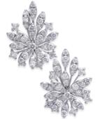 Diamond Cluster Flower Stud Earrings (1-3/4 Ct. T.w.) In 14k White Gold