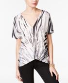 Bar Iii Printed V-back Top, Only At Macy's