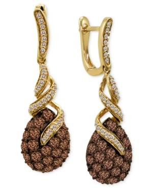 Le Vian Diamond Chocolate Diamond (2 Ct. T.w.) And White Diamond (1/4 Ct. T.w.) Swirl In 14k Gold