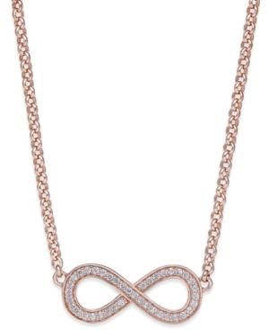 Thomas Sabo Cubic Zirconia Infinity Pendant Necklace In Rose Gold-plated Sterling Silver