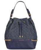 Tommy Hilfiger Cassidy Quilted Denim Drawstring Bag