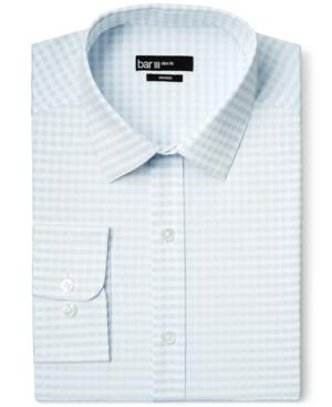 Bar Iii Slim-fit Light Blue Twill Gingham Dress Shirt, Only At Macy's