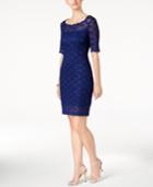 Connected Illusion Sequined Lace Sheath Dress