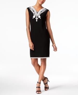 Alfani Soutache-trim Shift Dress, Only At Macy's