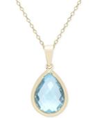 Victoria Townsend Blue Topaz Bezel Pendant Necklace In 18k Gold Over Sterling Silver (8 Ct. T.w.)