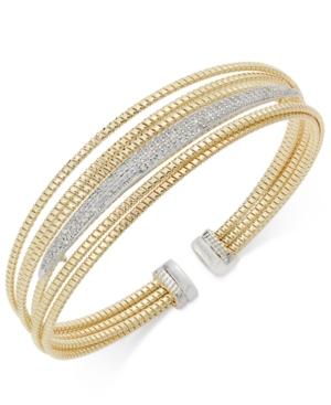 Diamond Multi-layer Two-tone Bracelet (1/2 Ct. T.w.) In 14k Gold-plated Sterling Silver
