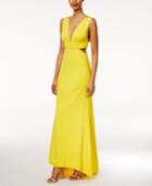 Adrianna Papell V-neck High-low Gown
