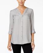Charter Club Petite Metallic Blouse, Only At Macy's