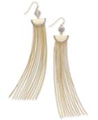 Thalia Sodi Gold-tone Pave & Chain Fringe Drop Earrings, Created For Macy's