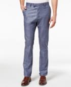Ryan Seacrest Distinction Men's Slim-fit Chambray Cuffed Pants, Created For Macy's