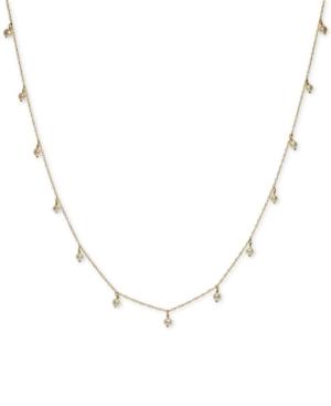 Cultured Freshwater Pearl (3mm) Station Necklace In 14k Gold, 17-1/2 + 2 Extender