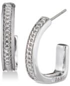 Dkny Chain Textured Hoop Earrings, Created For Macy's