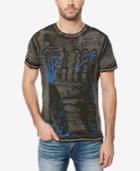Buffalo David Bitton Men's Charcoal Wash Graphic-print T-shirt
