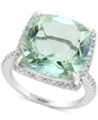 Final Call By Effy Green Amethyst (10-1/5 Ct. T.w.) & Diamond (1/3 Ct. T.w.) Ring In 14k White Gold