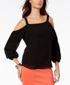 Thalia Sodi Cold-shoulder Ruffle-sleeve Top, Created For Macy's