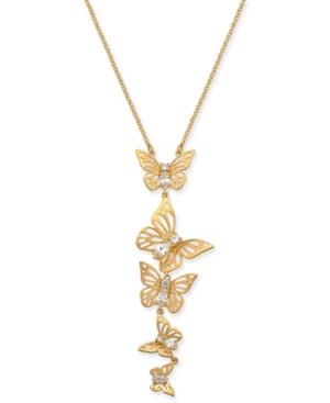 Kate Spade New York Gold-tone Butterfly Lariat Necklace, 17 + 3 Extender