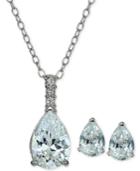 Giani Bernini Cubic Zirconia Teardrop Pendant Necklace And Matching Stud Earrings Set In Sterling Silver, Only At Macy's