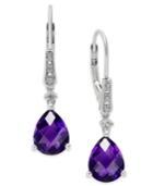 Amethyst (3 Ct. T.w.) And Diamond Accent Drop Earrings In Sterling Silver