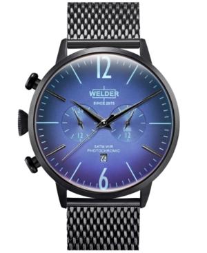Welder Men's Black Stainless Steel Mesh Bracelet Watch 45mm