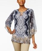 Jm Collection Printed Toggle Tunic, Only At Macy's