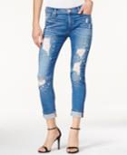 True Religion Bowie Wash Rhinestone Ripped Skinny Jeans