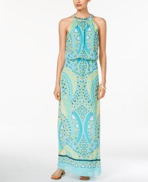 Msk Printed Blouson Maxi Dress