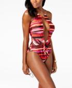 Kenneth Cole Chasing Daylight Tummy-control Halter One-piece Swimsuit Women's Swimsuit