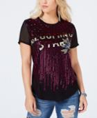 Guess Embroidered Graphic Sequin Top