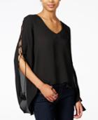 Bar Iii Tassel Laced-sleeve Blouse, Only At Macy's