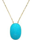 Kate Spade New York Gold-tone Turquoise-colored Pave Pendant Necklace
