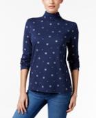 Karen Scott Petite Printed Turtleneck Top, Only At Macy's
