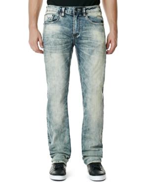 Buffalo David Bitton Men's Stretch Six-x Slim-straight-fit Blasted Vintage Marble Wash Jeans