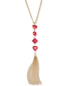 Thalia Sodi Gold-tone Crystal Fringe Linear Necklace, 28 + 3 Extender, Created For Macy's