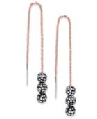 Inc International Concepts Tri-tone Pave Ball Threader Earrings, Created For Macy's