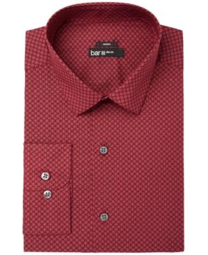 Bar Iii Men's Slim-fit Stretch Easy-care Burgundy Purple Floral Motif Dress Shirt, Created For Macy's
