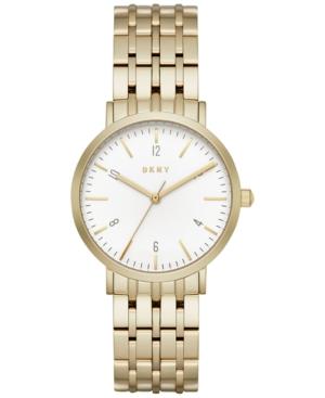Dkny Women's Dress Case Gold-tone Stainless Steel Bracelet Watch 36mm Ny2503