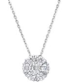 Diamond Flower Cluster Pendant Necklace In 14k White Gold (1/4 Ct. T.w.)