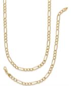 Italian Gold Men's Chain Necklace And Bracelet Set In 10k Gold
