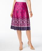 Charter Club Petite Cotton Paisley-print A-line Skirt, Only At Macy's