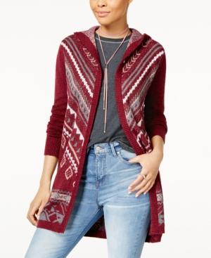 Hippe Rose Juniors' Long Hooded Cardigan Sweater