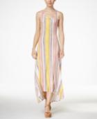 Jessica Simpson Jayla Striped Twist-back High-low Maxi Dress
