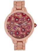 Betsey Johnson Women's Rose Gold-tone Bracelet Watch 42mm Bj00443-02