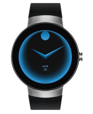 Movado Unisex Swiss Connect Black Silicone Strap Smart Watch 47mm