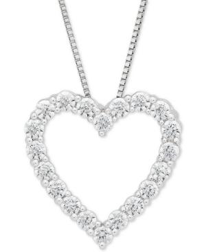 Lab Grown Diamond Heart 18 Pendant Necklace (1/2 Ct. T.w.) In 14k White Gold