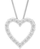 Lab Grown Diamond Heart 18 Pendant Necklace (1/2 Ct. T.w.) In 14k White Gold