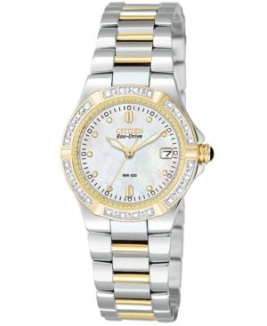 Citizen Women's Eco-drive Riva Two Tone Stainless Steel Bracelet Watch 26mm Ew0894-57d