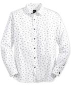 Armani Exchange Men's White Graphic-print Logo Shirt