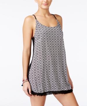 Hurley Juniors' Sable Geo-print Fringe Minidress